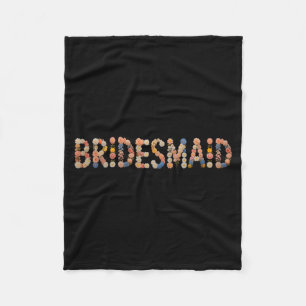 Floral Bridesmaid Bride Team Bridal in Progress Fleece Blanket