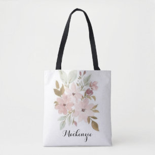 Floral Bridesmaid Gift Personalised Tote Bag