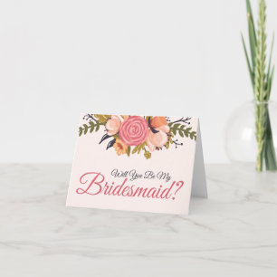 Floral Bridesmaid Request Card