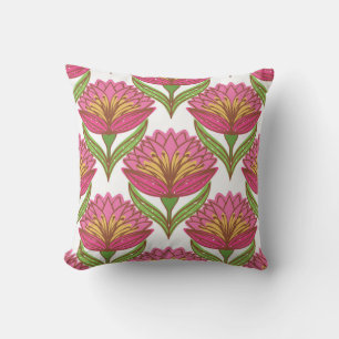 Floral Brightness: Red White Vintage. Cushion