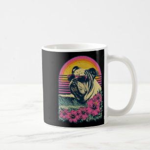 Floral British Bulldog Hibiscus Flowers Summer Coffee Mug