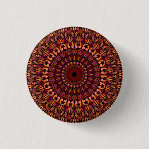 Floral Brown Mandala Design 3 Cm Round Badge