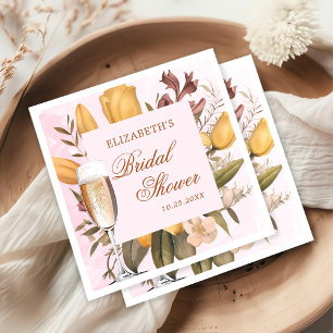 Floral Brunch And Bubbly Bridal Shower Napkin