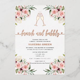 Floral Brunch and Bubbly Bridal Shower Rose Gold