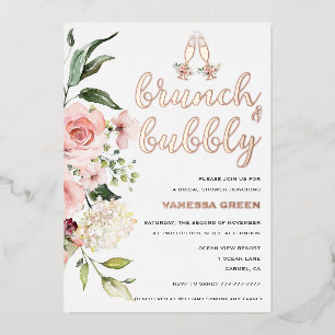 Floral Brunch and Bubbly Bridal Shower Rose Gold