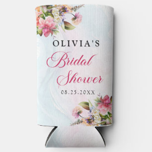 Floral Brunch And Bubbly Bridal Shower Seltzer Can Cooler