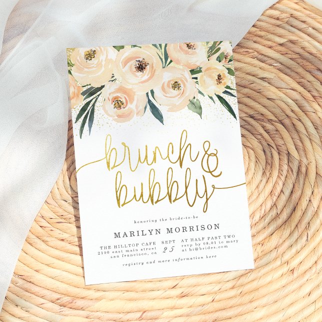 Floral Brunch & Bubbly Bridal Shower Invitation (Creator Uploaded)