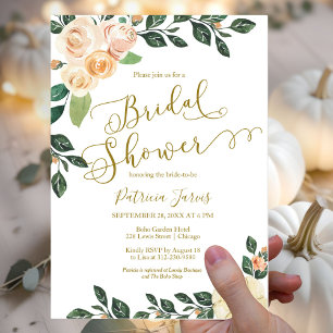 Floral Budget Fall Bridal Shower Invitation