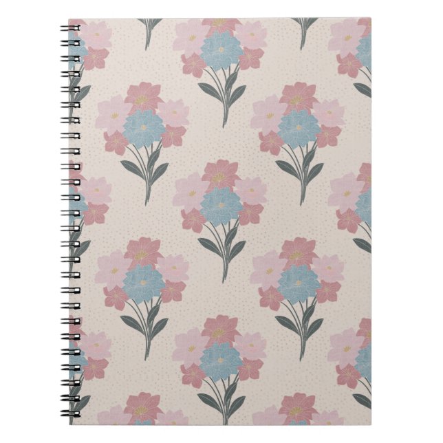 Floral Bunch Block Style  Notebook (Front)