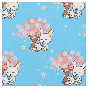 floral bunnies fabric