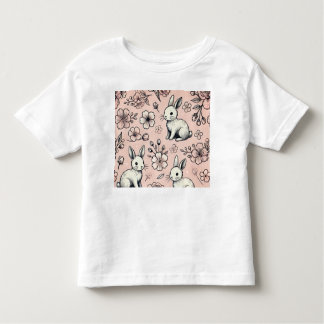 Floral Bunny Doodle T-Shirt | Cute & Cosy Spring D