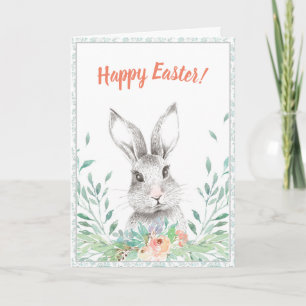 Floral Bunny Easter Card