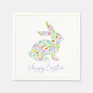 Floral Bunny HAPPY EASTER Spring Colourful Fun Napkin