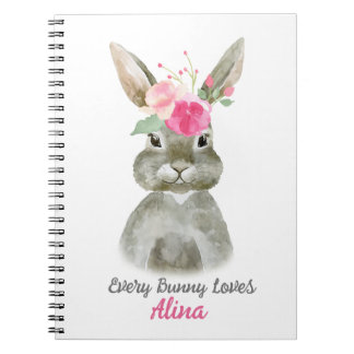 Floral Bunny Notepad Notebook