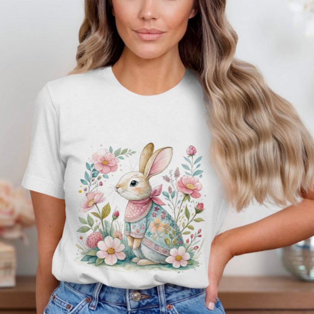 Floral Bunny Pastel Colours T-Shirt (Creator Uploaded)