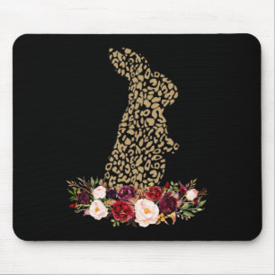 Floral Bunny Rabbit Leopard Cheetah Print Easter G Mouse Pad
