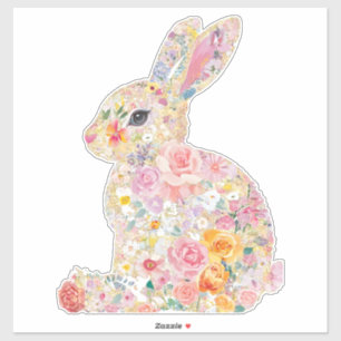 Floral Bunny Silhouette