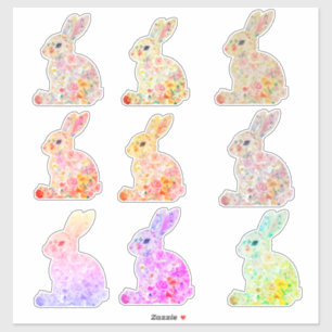 Floral Bunny Silhouette