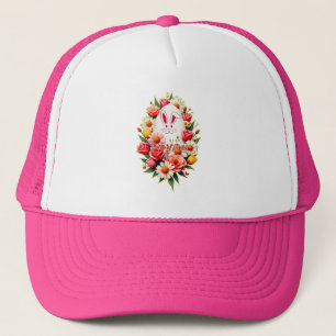Floral Bunny – Spring Easter Illustration - boné Trucker Hat