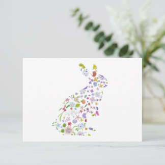 Floral Bunny Thank You Card