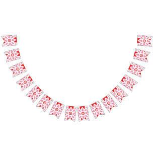 Floral Bunting Banner Party Decor Pink Red Chic