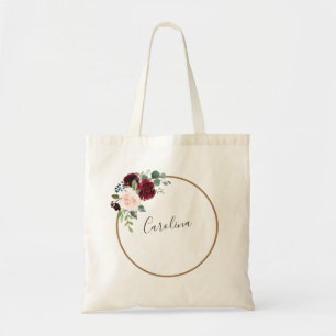 Floral Burgundy And Marsala Tote Bag
