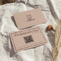 Floral Burgundy Beige Old Money QR Code Wedding