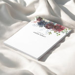 Floral Burgundy Blue Bloom Elegant Notepad<br><div class="desc">Elevate your everyday note-taking with our personalised notepad, featuring a stunning floral illustration of blush pink, burgundy, and blue blooms at the top. This elegant design adds a touch of sophistication to your schoolwork, business tasks, or personalised notes. Whether jotting down ideas, organising your day, or leaving a thoughtful message,...</div>