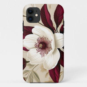 Floral Burgundy Plant Botanical iPhone 11 Case