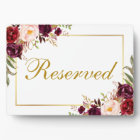 Floral Burgundy Wedding Reserved 5x7 Table