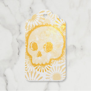 Floral Burst Skull Gift Tags