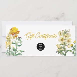 Floral Business Logo QR Code Gift Certificate