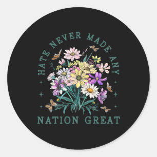 Floral Butterflies Anti Trump Democrat President L Classic Round Sticker