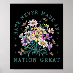 Floral Butterflies Anti Trump Democrat President L Poster