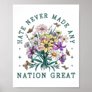 Floral Butterflies Anti Trump Democrat President L Poster