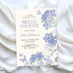 Floral butterflies bridal shower invitation
