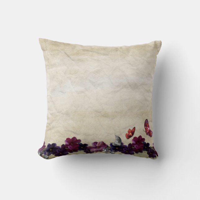 Floral butterflies cushion (Front)