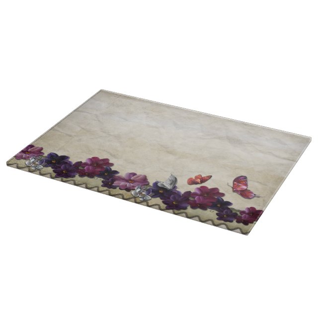 Floral butterflies cutting board (Corner)