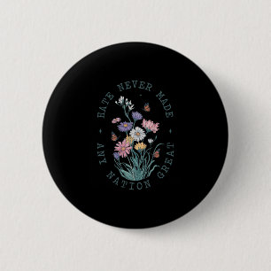 Floral Butterflies Democrat President Liberal 6 Cm Round Badge