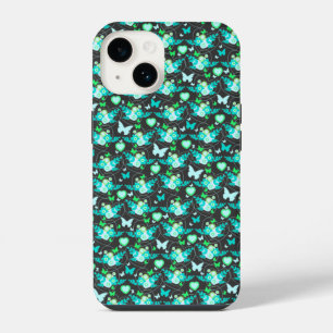 Floral butterflies & hearts jade iphone case