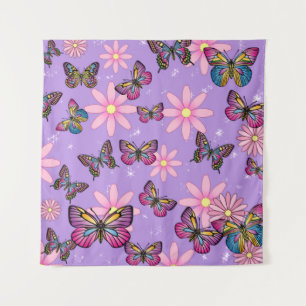 Floral Butterflies Tapestry – Nature Wall art