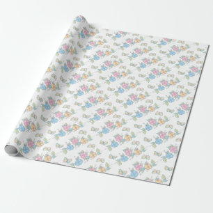 Floral Butterflies Watercolor Wrapping Paper