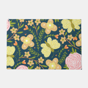 Floral, Butterfly And Glamour Seamless Elegant  Doormat