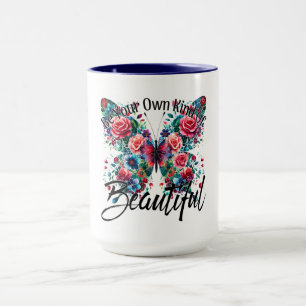 Floral Butterfly Art with Inspirational Quote Mug