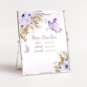 Floral Butterfly Baby Shower Mum Osa Bar Sign
