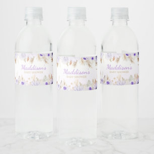 Floral Butterfly Baby Shower Water Bottle Label