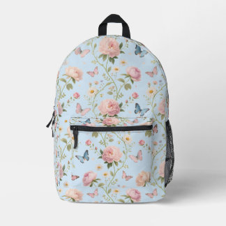 Floral Butterfly Backpack with Peonies