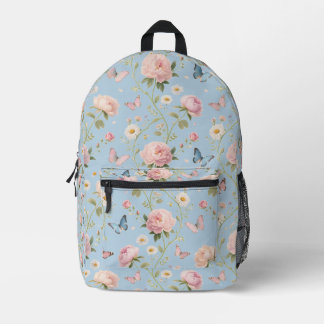 Floral Butterfly Backpack with Peonies