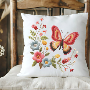 Floral Butterfly  Cushion