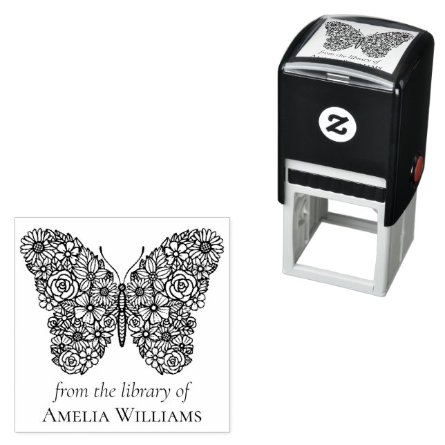 Floral Butterfly From the Library Of Self-inking Stamp (In Situ)